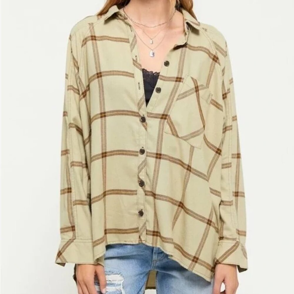 Urban Outfitters Brendan Drapey Flannel Button-Down Shirt